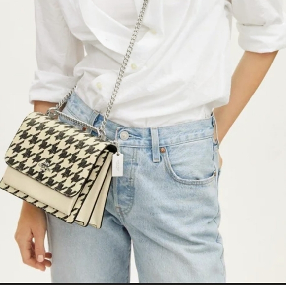 Coach Klare Houndstooth Medium Bag - Picture 1 of 9